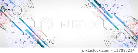 Abstract background. Scientific and technological concept with the use of technical elements formed in the shape of a circle. Vector Abstract background. Scientific and technological concept with the use of technical elements formed in the shape of a circle. Vector 137853234