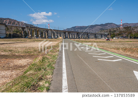 Rural scenery of Nishi-Asai town in Oku-Biwako, Kosei Line, Nagahama City, Shiga Prefecture Rural scenery of Nishi-Asai town in Oku-Biwako, Kosei Line, Nagahama City, Shiga Prefecture 137853589