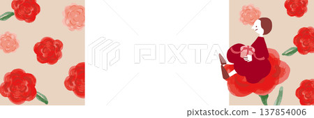 母親節花卉圖案模板背景 137854006