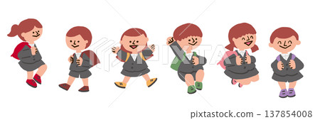 孩子們背著書包 137854008