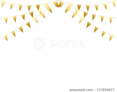 Garland triangular string, curved, m1 gold F1 Garland triangular string, curved, m1 gold F1 137854027