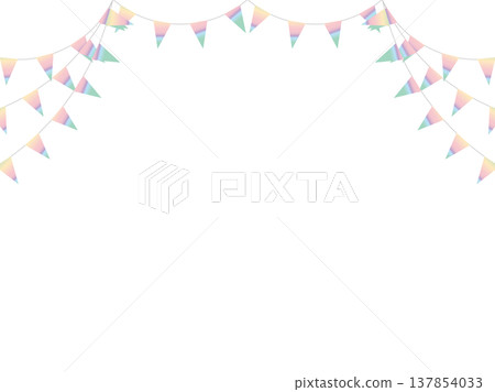 花環三角串，彎曲，20 彩虹淡色 F2 137854033
