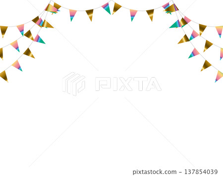 花圈三角繩，彎曲，金色 21 彩虹深色 F2 137854039