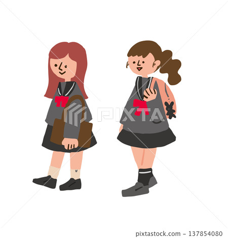 女學生的插圖 137854080