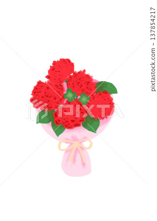 Red bouquet of carnations 137854217