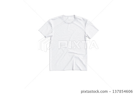 Blank white t-shirt mockup flat lay png, transparent background, 3d rendering. Empty jersey fabric tshirt model mock up cut out. Clear basic or casual unisex clothing for everyday outfit template. Blank white t-shirt mockup flat lay png, transparent background, 3d rendering. Empty jersey fabric tshirt model mock up cut out. Clear basic or casual unisex clothing for everyday outfit template. 137854606