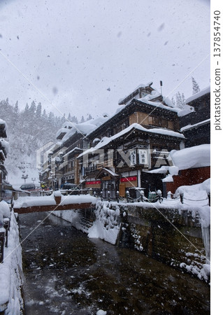 A snowy day at Ginzan Onsen A snowy day at Ginzan Onsen 137854740