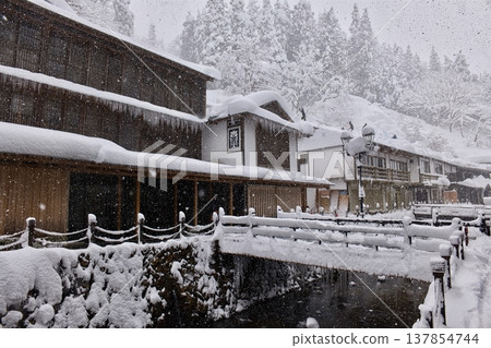 A snowy day at Ginzan Onsen A snowy day at Ginzan Onsen 137854744