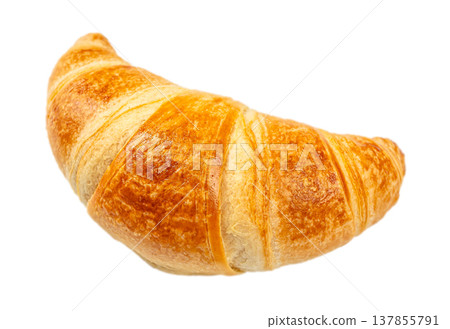 Fresh baked croissant isolated on white background 137855791