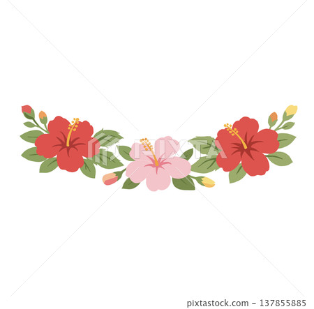 Hibiscus wreath design Hibiscus wreath design 137855885