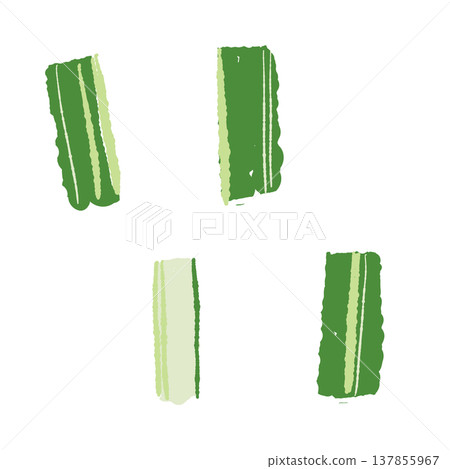 Hand-drawn illustration of chopped green onions 137855967