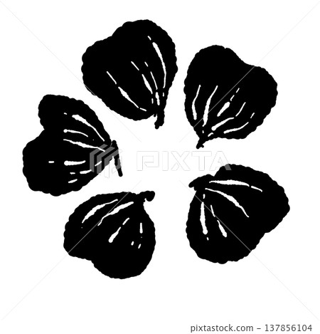 Nasturtium leaves arranged in a circle (variation) Nasturtium leaves arranged in a circle (variation) 137856104