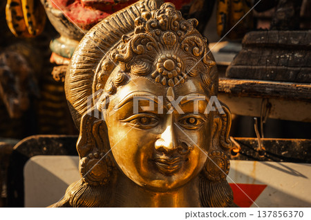 Wooden figures of Gods on the Chor Bazaar in Mumabi, India Wooden figures of Gods on the Chor Bazaar in Mumabi, India 137856370