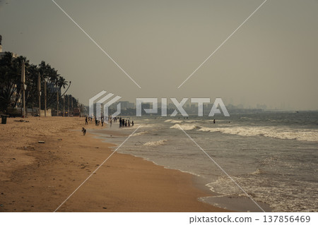 Beach in the Mumbai, India. Coastline Versova Beach in the Mumbai, India. Coastline Versova 137856469
