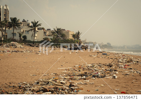Beach in the Mumbai, India. Coastline Versova Beach in the Mumbai, India. Coastline Versova 137856471