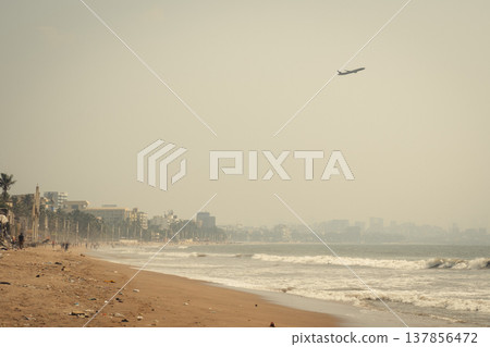 Beach in the Mumbai, India. Coastline Versova Beach in the Mumbai, India. Coastline Versova 137856472