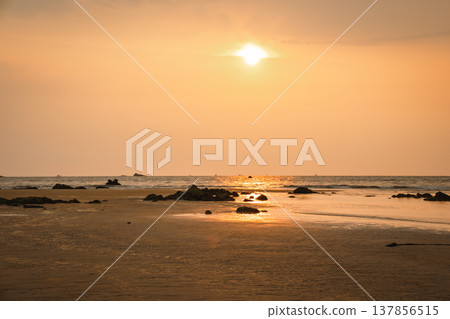 Redi Fort in Goa, India. Beautiful beach near the Indian ocean Redi Fort in Goa, India. Beautiful beach near the Indian ocean 137856515