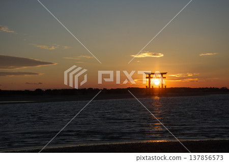 Sunset over the torii Sunset over the torii 137856573