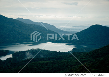 Big Anjunem Lake in the Goa tropics in India Big Anjunem Lake in the Goa tropics in India 137856609