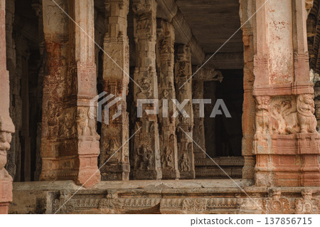 Virupaksha Temple in Hampi, India. Part of the Group of Monuments at Hampi, designated as a UNESCO World Heritage Site 137856715