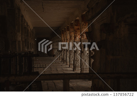 Virupaksha Temple in Hampi, India. Part of the Group of Monuments at Hampi, designated as a UNESCO World Heritage Site Virupaksha Temple in Hampi, India. Part of the Group of Monuments at Hampi, designated as a UNESCO World Heritage Site 137856722