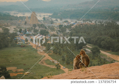 Virupaksha Temple in Hampi, India. Part of the Group of Monuments at Hampi, designated as a UNESCO World Heritage Site Virupaksha Temple in Hampi, India. Part of the Group of Monuments at Hampi, designated as a UNESCO World Heritage Site 137856754