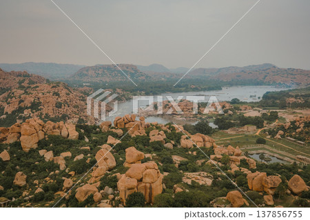 Virupaksha Temple in Hampi, India. Part of the Group of Monuments at Hampi, designated as a UNESCO World Heritage Site Virupaksha Temple in Hampi, India. Part of the Group of Monuments at Hampi, designated as a UNESCO World Heritage Site 137856755