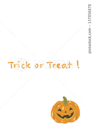 微笑南瓜燈直式萬聖節賀卡模板 137856878