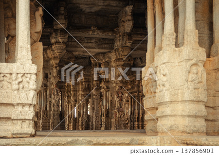 Vitthala Temple in Hampi, India. Part of the Group of Monuments at Hampi, designated as a UNESCO World Heritage Site Vitthala Temple in Hampi, India. Part of the Group of Monuments at Hampi, designated as a UNESCO World Heritage Site 137856901