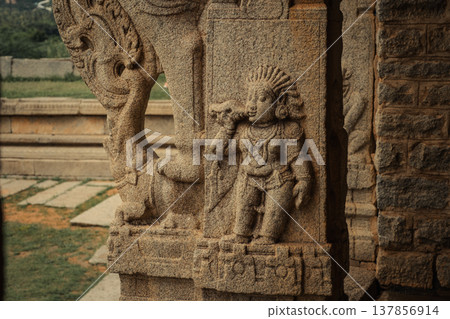 Vitthala Temple in Hampi, India. Part of the Group of Monuments at Hampi, designated as a UNESCO World Heritage Site 137856914