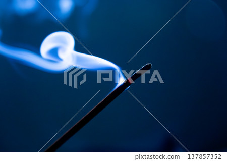 White smoke from the aroma stick. Incense Sticks. Agarbatti 137857352