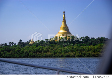 Asian Buddhist temple. Global Vipassana Pagoda in Mumbai, India Asian Buddhist temple. Global Vipassana Pagoda in Mumbai, India 137857486