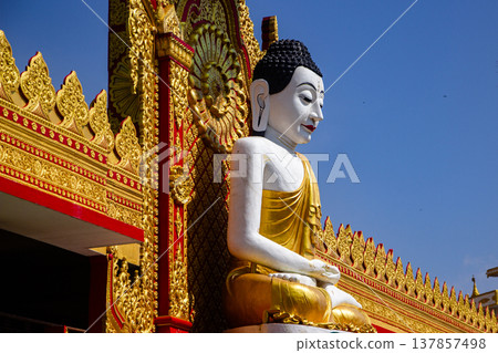 Asian Buddhist temple. Global Vipassana Pagoda in Mumbai, India Asian Buddhist temple. Global Vipassana Pagoda in Mumbai, India 137857498