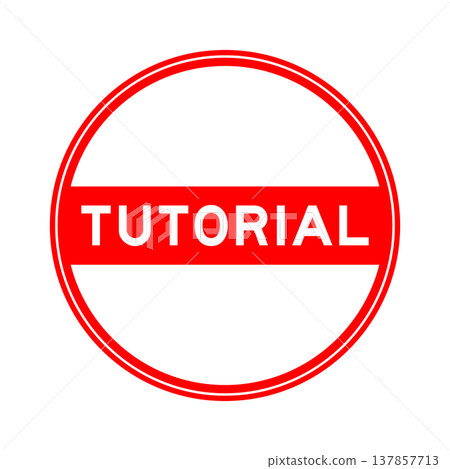 Red color round seal sticker in word tutorial on white background Red color round seal sticker in word tutorial on white background 137857713