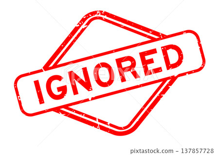 Grunge red ignored word rubber seal stamp on white background Grunge red ignored word rubber seal stamp on white background 137857728
