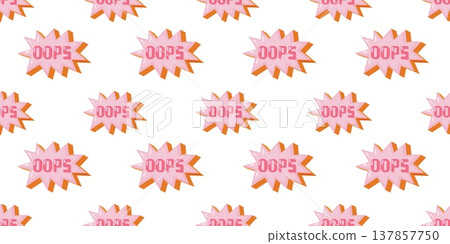 Comic OOPS word expression seamless pattern Comic OOPS word expression seamless pattern 137857750