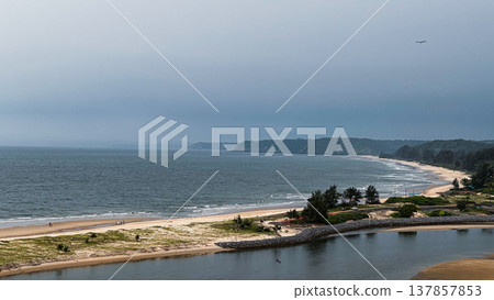 Redi Fort in Goa, India. Beautiful beach near the Indian ocean Redi Fort in Goa, India. Beautiful beach near the Indian ocean 137857853