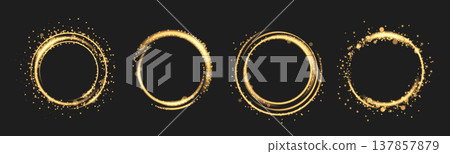 Golden rings, glowing light effect, sparkle dust Golden rings, glowing light effect, sparkle dust 137857879
