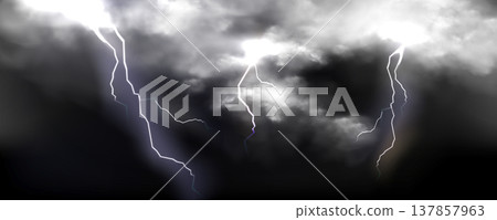Thunderbolt, lightning strike in stormy dark cloud Thunderbolt, lightning strike in stormy dark cloud 137857963