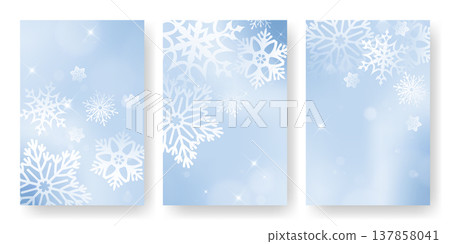 Elegant winter posters set with snowflakes Elegant winter posters set with snowflakes 137858041