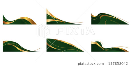 Elegant gold wave design, premium frame templates Elegant gold wave design, premium frame templates 137858042