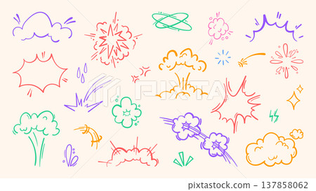 Colorful comic emphasis elements set 137858062