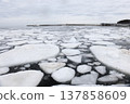 Drift ice in the Sea of Okhotsk off Shiretoko, Hokkaido 137858609