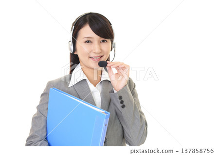 A smiling operator 137858756