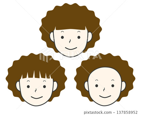 A simple perm hairstyle for a girl; brown hair. A simple perm hairstyle for a girl; brown hair. 137858952