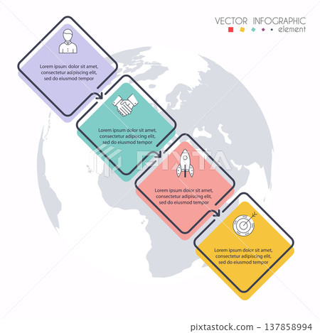 Vector info graphics for your business presentations. Can be used for website layout, numbered banners, diagram, horizontal cutout lines, web design. 137858994