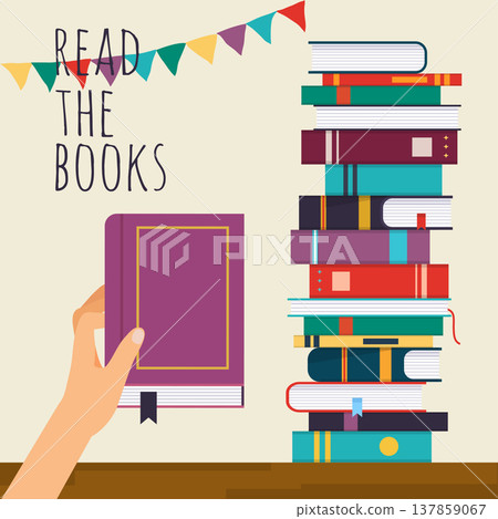 Read the books. Hands holding an book. Flat design modern vector illustration concept. Read the books. Hands holding an book. Flat design modern vector illustration concept. 137859067