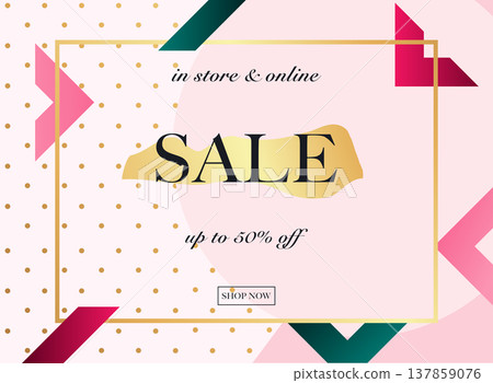 Sale Banner. Poster, Flyer, Vector. Slices of watermelon on a background. 137859076