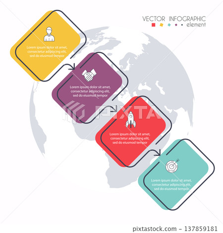 Vector info graphics for your business presentations. Can be used for website layout, numbered banners, diagram, horizontal cutout lines, web design. 137859181