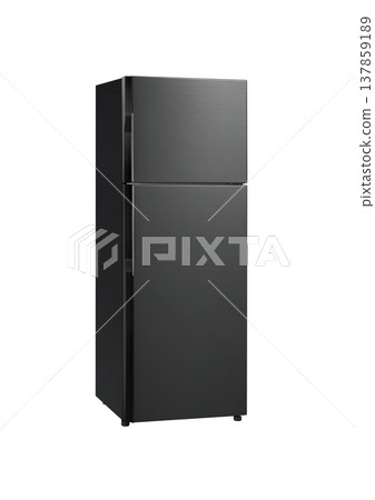 The image of modern refrigerator on white background. The image of modern refrigerator on white background. 137859189